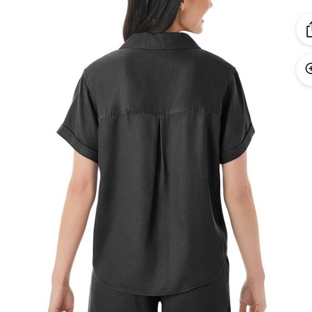 NWT Black Tencel Camp  Button-Up Shirt multiple sizes - Picture 2 of 9